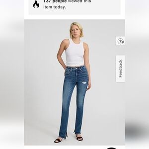 Express Mid Rise Medium Wash Distressed Skyscraper Jeans